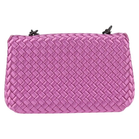 BOTTEGAVENETA INTRECCIATO Chain Shoulder Bag Leather Purple Auth 116278AM - Picture 3 of 16